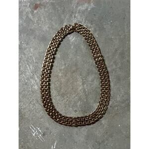 Amazing vintage Gold Tone Metal Collar Choker Necklace, 1990s